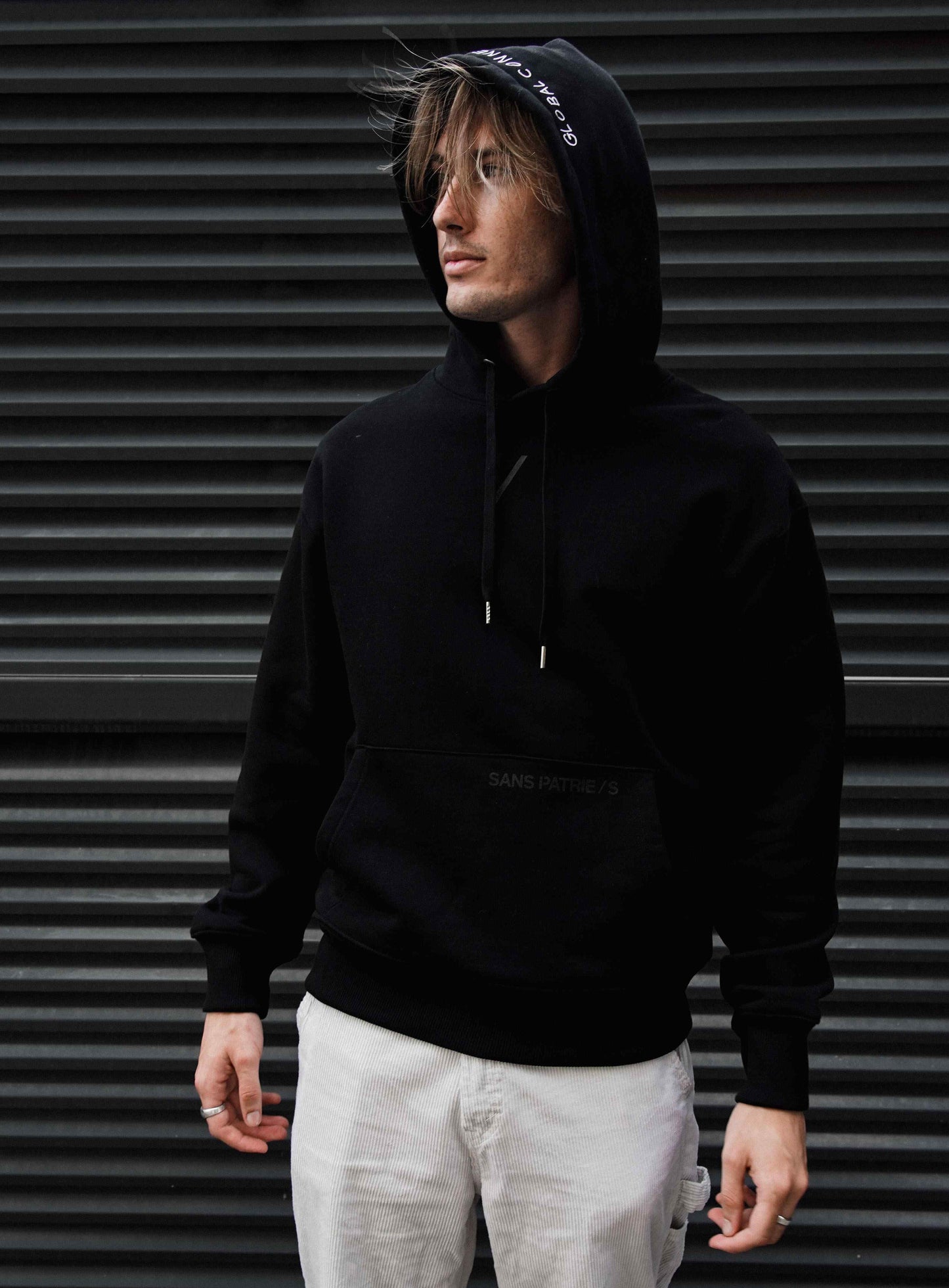 SANS PATRIE/ S Oversized Hoodie /BLACK