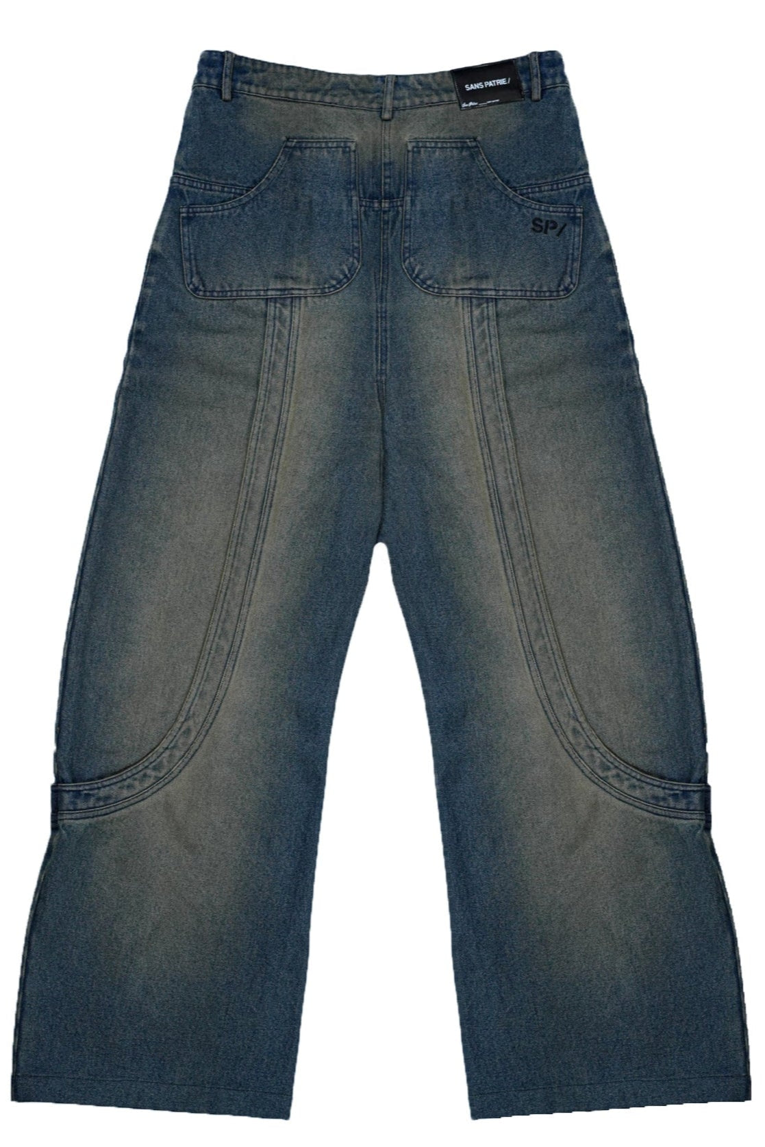 SP/ 002 WASHED SEAMED JEANS