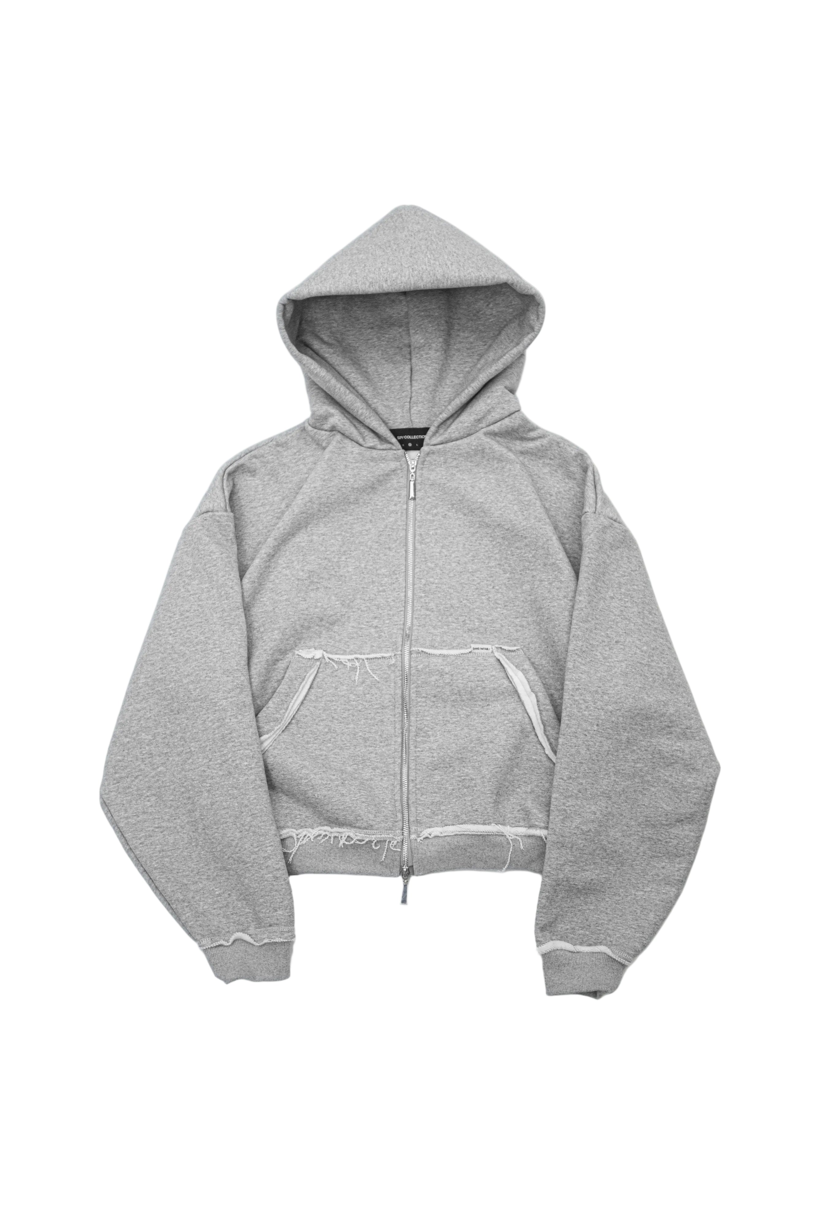 SP/ GREY ZIP UP HOODIE – SANS PATRIE/ STUDIO