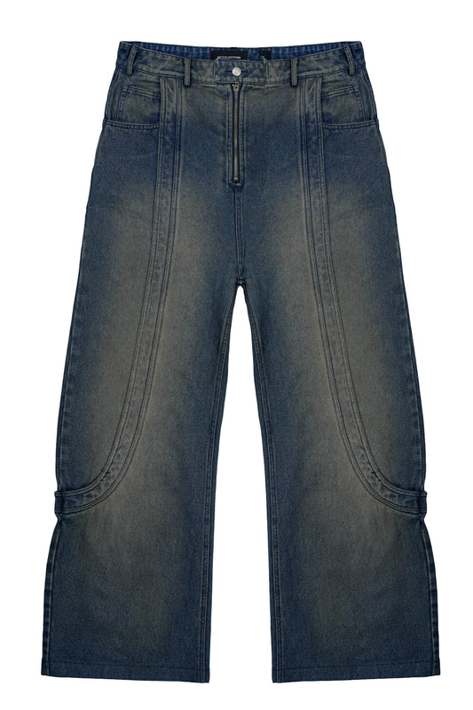 SP/ 002 WASHED SEAMED JEANS